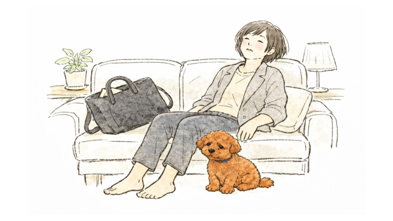 疲れて座り込むことり