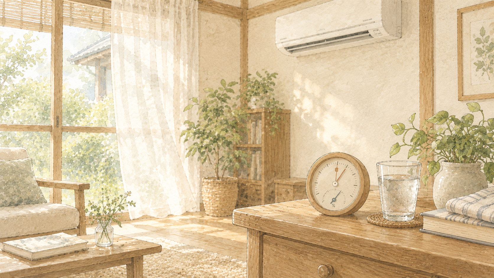涼やかな夏の水彩リビング