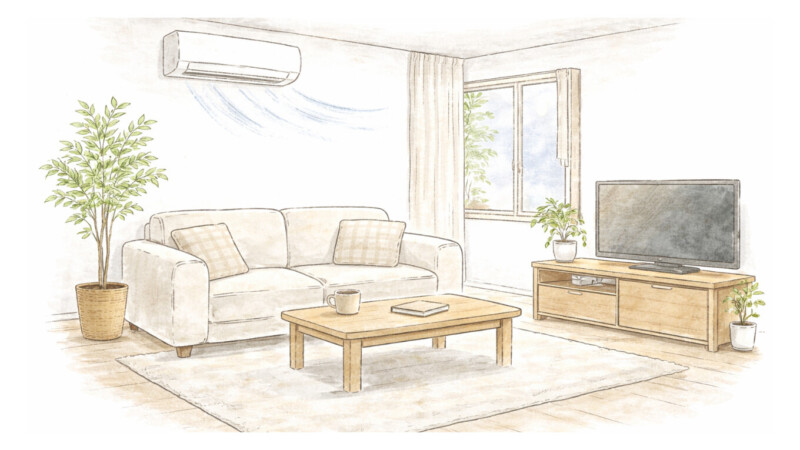 エアコンがきいたリビング