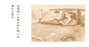 仕事帰りの車の中で、ほっとする瞬間