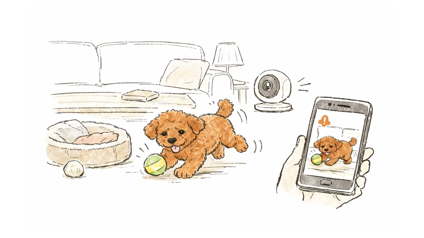 見守りカメラがハルの動きを検知