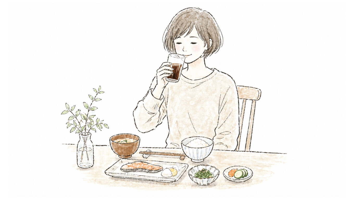 黒酢を飲むことり