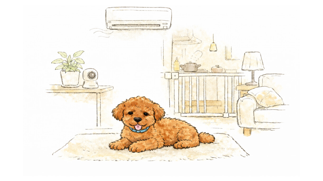 リビングでリラックスするハル