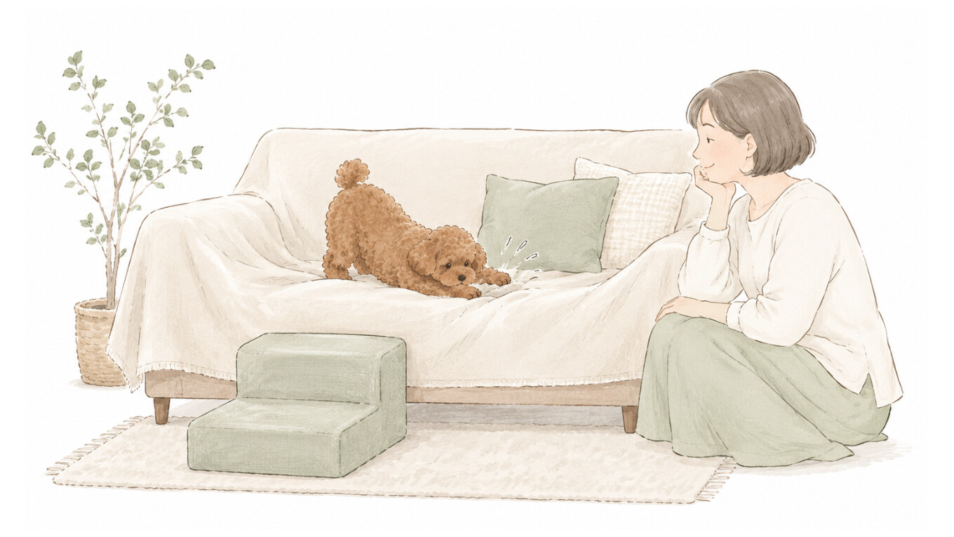 ハルがソファを掘り掘りしているのを見ていることり